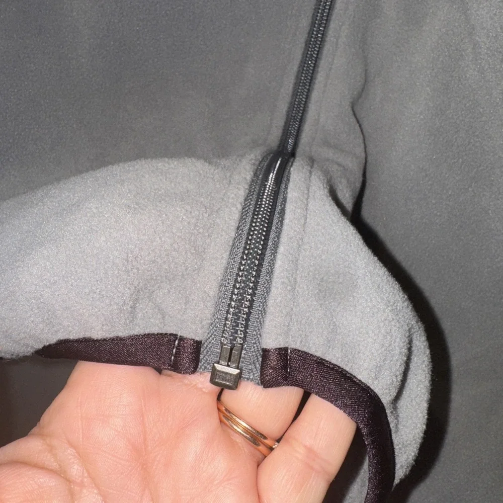 North Face Men Fleece Vest Large Lightweight Color Block Gray White 90's Zip‎